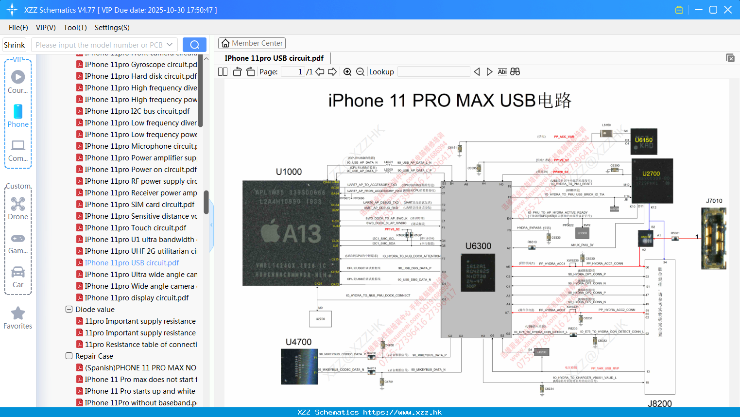 IPhone 11pro USB Circuit